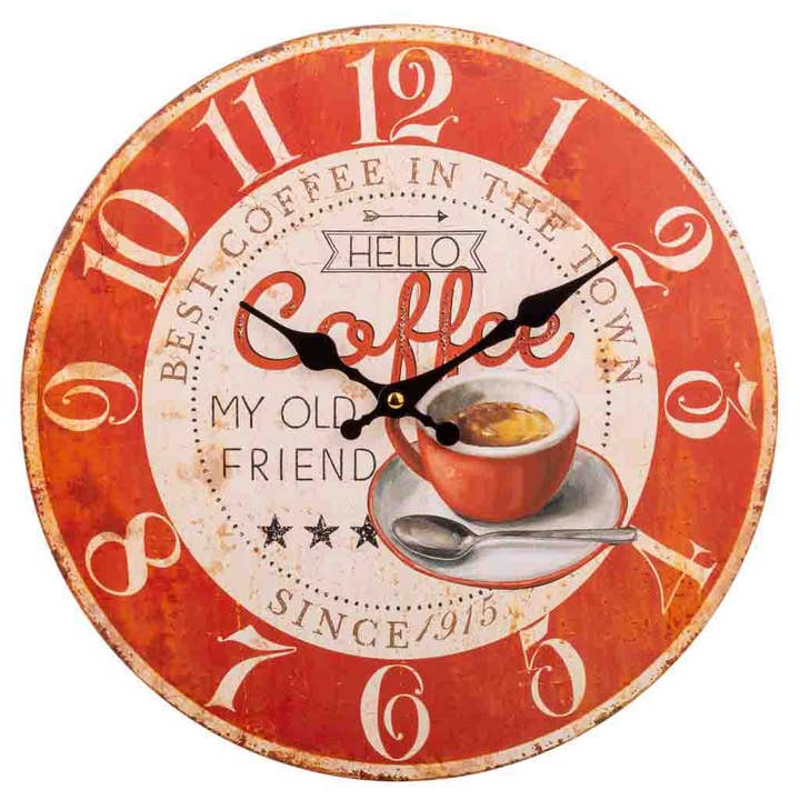 BROWN WOODEN WALL CLOCK D34x2H for wholesale by Creaciones Meng