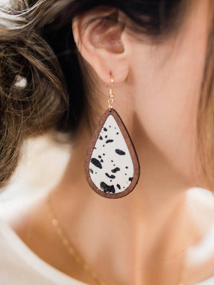 Leather & Wood Earrings | 3 Styles for wholesale by Hipster Row