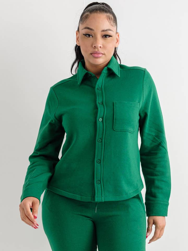 Veste-chemise boutonnée en polaire épaisse pour la vente par Boswell