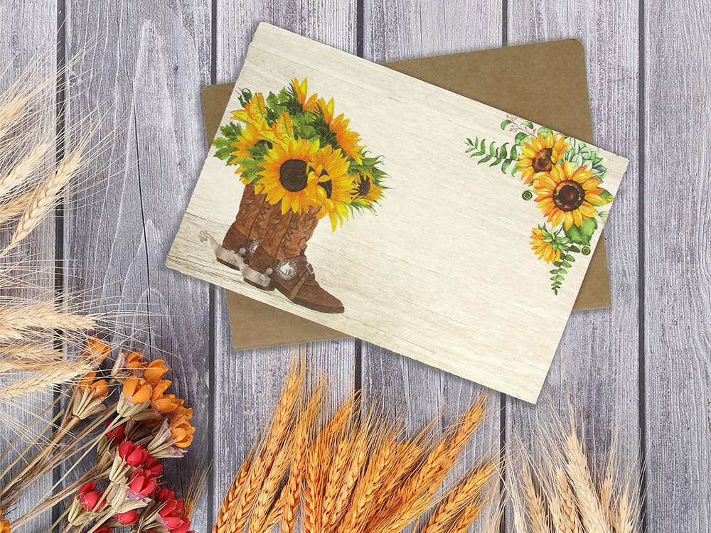 Tiny Mills - Wholesale Everyday Greeting Card - Sunflower Cowboy Western - 36 Pack Assorted Greeting Card7