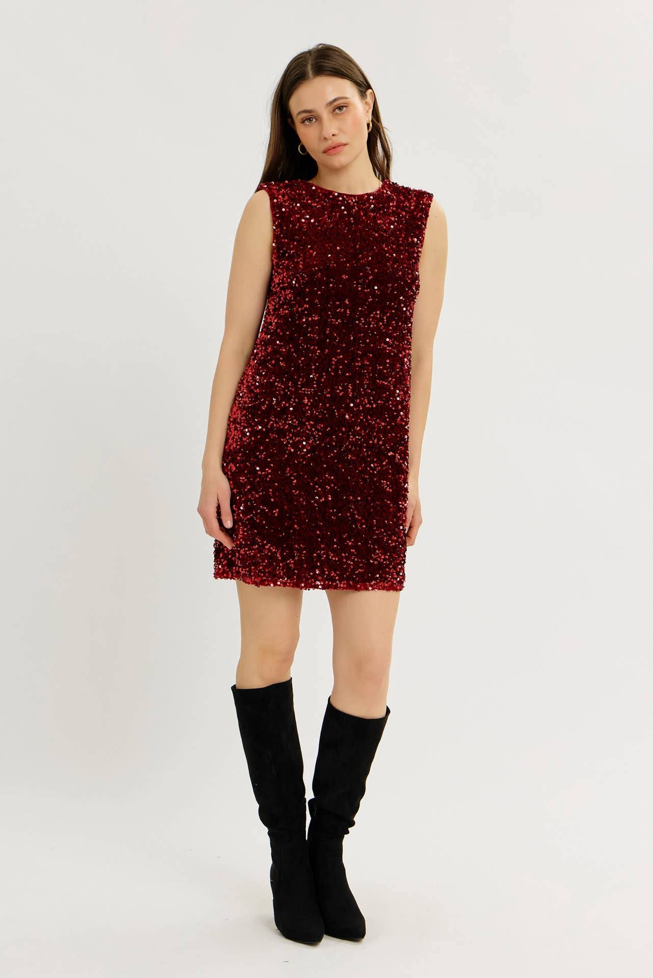 idem ditto - Vente Robe – femme - ROBE EN VELOURS À PAILLETTES MAGIQUES DE FÊTE AVEC RUBAN CONTRASTÉ AU DOS7