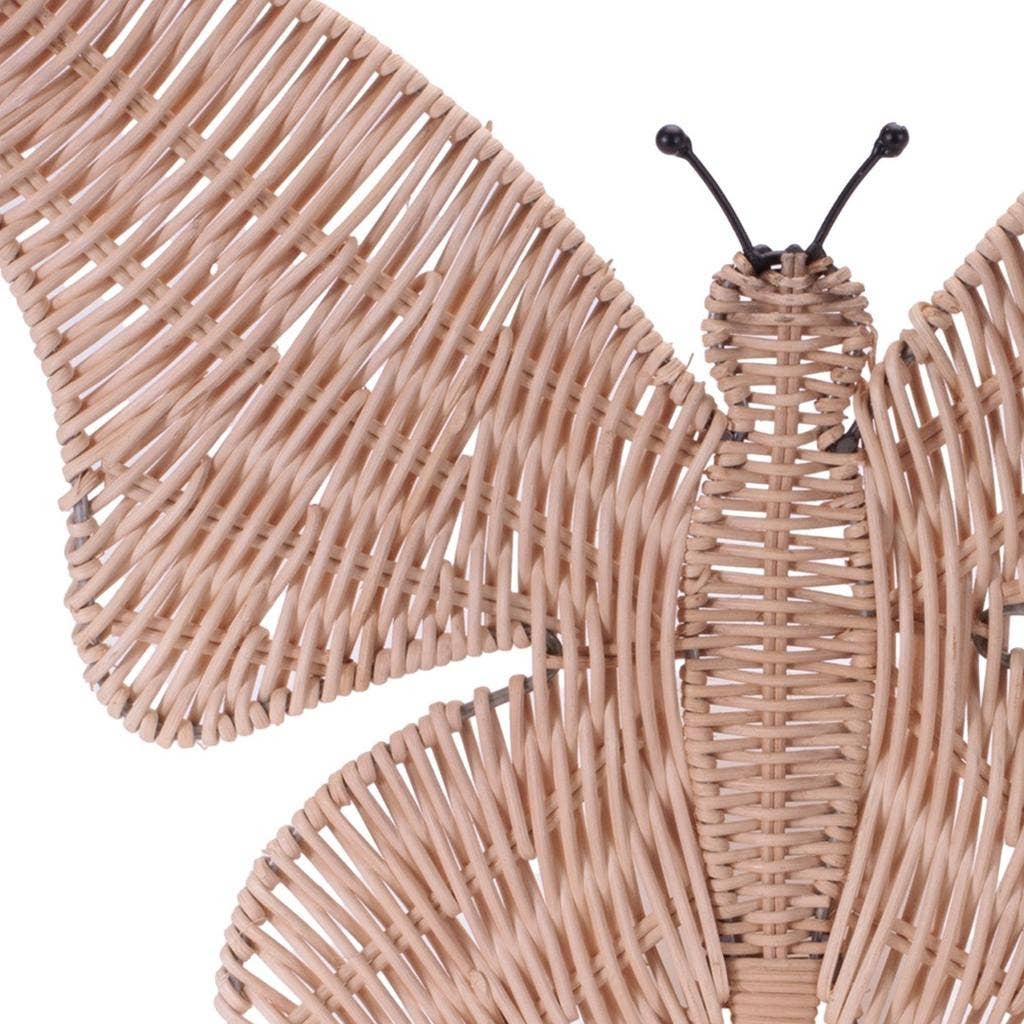 HomeRoots - Wholesale Wall Decor - Kids & Baby - 14" X 18" Natural Butterfly Rattan Hanging Dimensional Sculpture4