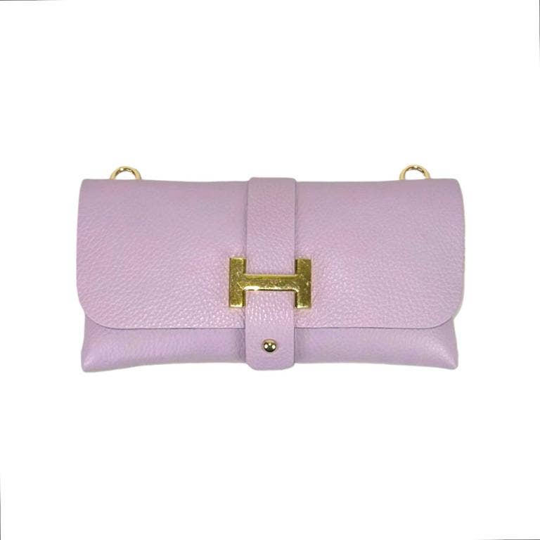 Chenson & Gorett - Vendita all'ingrosso Tracolla - Donna - Borsa da donna in pelle fiore con manico a catena rimovibile e chiusura con bottone19