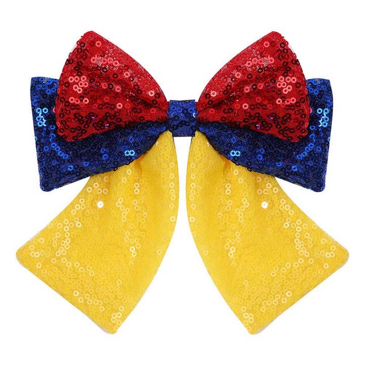Auraquise - Wholesale Hair Clip - Kids - Big Glitter Bow Hair Clip Girls Sparkly Princess Hair Accessories