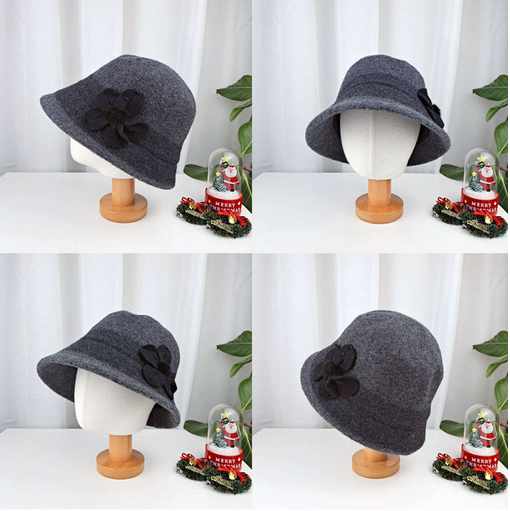 Comfortarians – wholesale Bucket hat – Women's – Women's Winter Adjustable Bucket Hat Wool Color block FW1