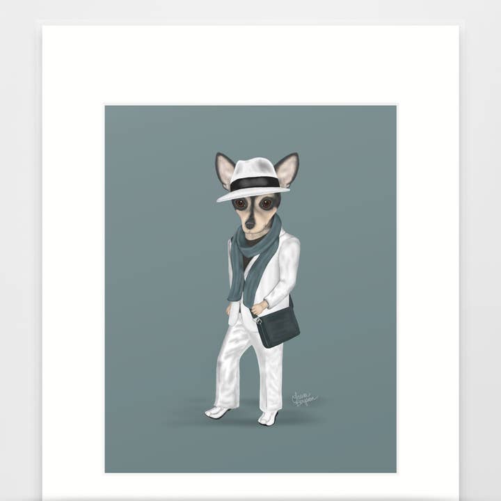 Chihuahua hundkonsttryck, Perrito del Diseñador för wholesale av Laura Bergsma Studio