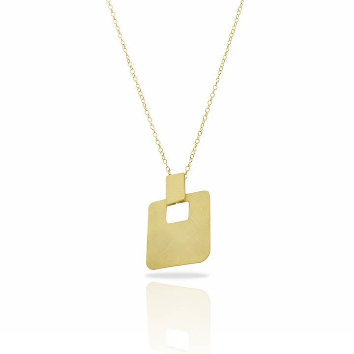 MiniZen Square Gold Plated Short Pendant for wholesale by RAS