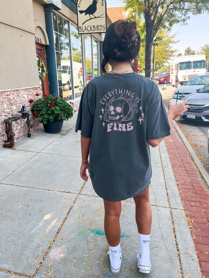 EVERYTHING IS FINE TEE for wholesale by LOLA MAGNOLIA
