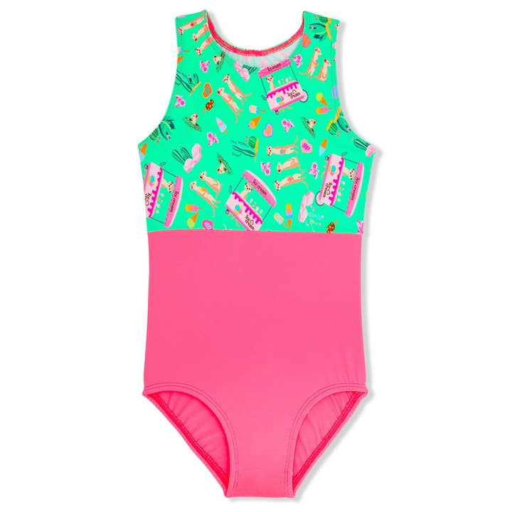 Meerkat Pink Two Tone Leotard for engroshandel hos Girl Power Sport