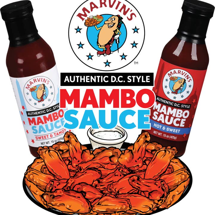 Marvin’s Authentic D.C. Style Mambo Sauce - Wholesale Sauce - Marvin's Authentic D.C. Style Mambo Sauce - Hot & Sweet