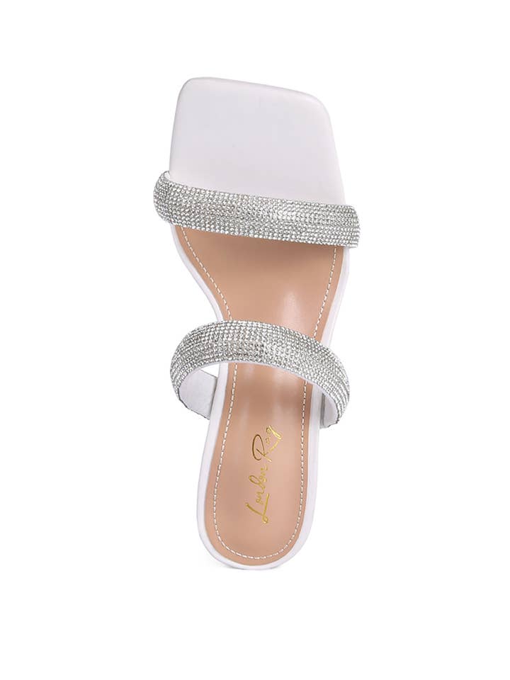 Rag Company - Wholesale High Heels - Women's - DOLLS DIAMANTE MID HEEL SLIDE SANDALS