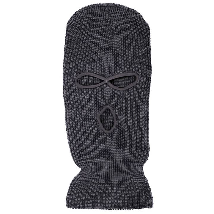 Cap Zone - Wholesale Balaclava - Unisex - Dark Neutrals Triple Hole Knitted Balaclava