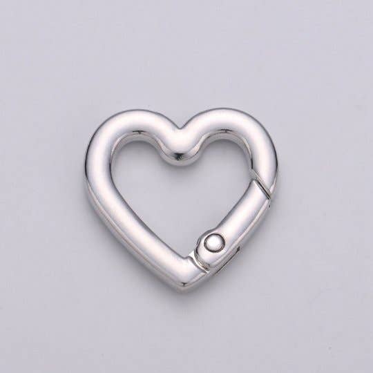 Aim Eternal - Wholesale Clasp - Chunky Gold Spring Gate Ring, Push Gate ring, 22x22mm Heart Clasp Charm Holder 24K Gold Filled Clasp for Link Chain Connector Supp-990 L-054 L-0554