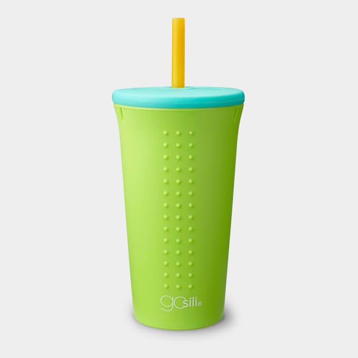 GoSili® 16oz Silicone Straw Tumbler Pint with Soft Eco-Friendly Reusable Silicone Drinking Straw for wholesale by GoSili