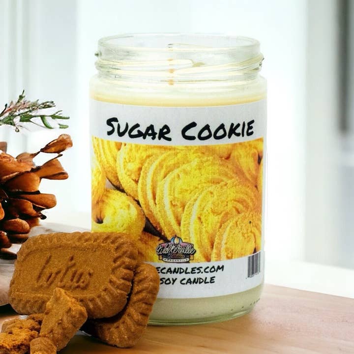 Vela ecológica de azúcar galleta de 12 oz de coco y soja para venta al por mayor de Walkerville Candles