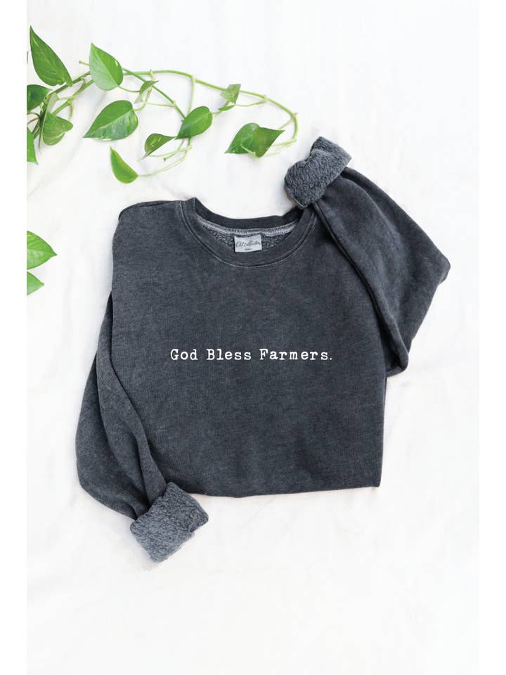 OAT COLLECTIVE - Wholesale Graphic Sweatshirt - Women's - GOD BLESS FARMERS. Mineral Washed Graphic Sweatshirt4