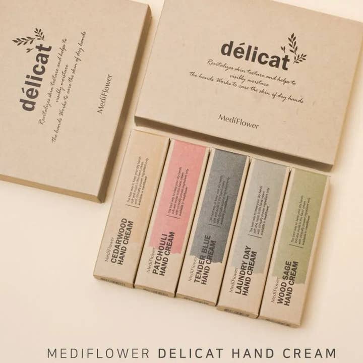 MEDIFLOWER Délicat 5 Piece Hand Cream Gift Set Holiday for wholesale by Best Beauty Group