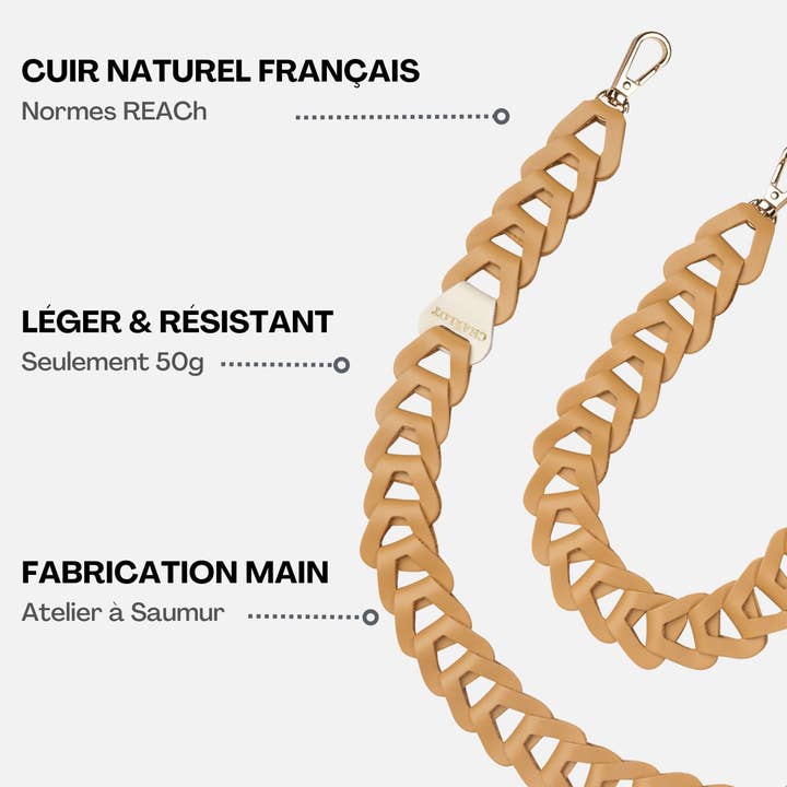 CHARLOT · Paris - Wholesale Phonecase Strap - Long Camel Leather Coat3