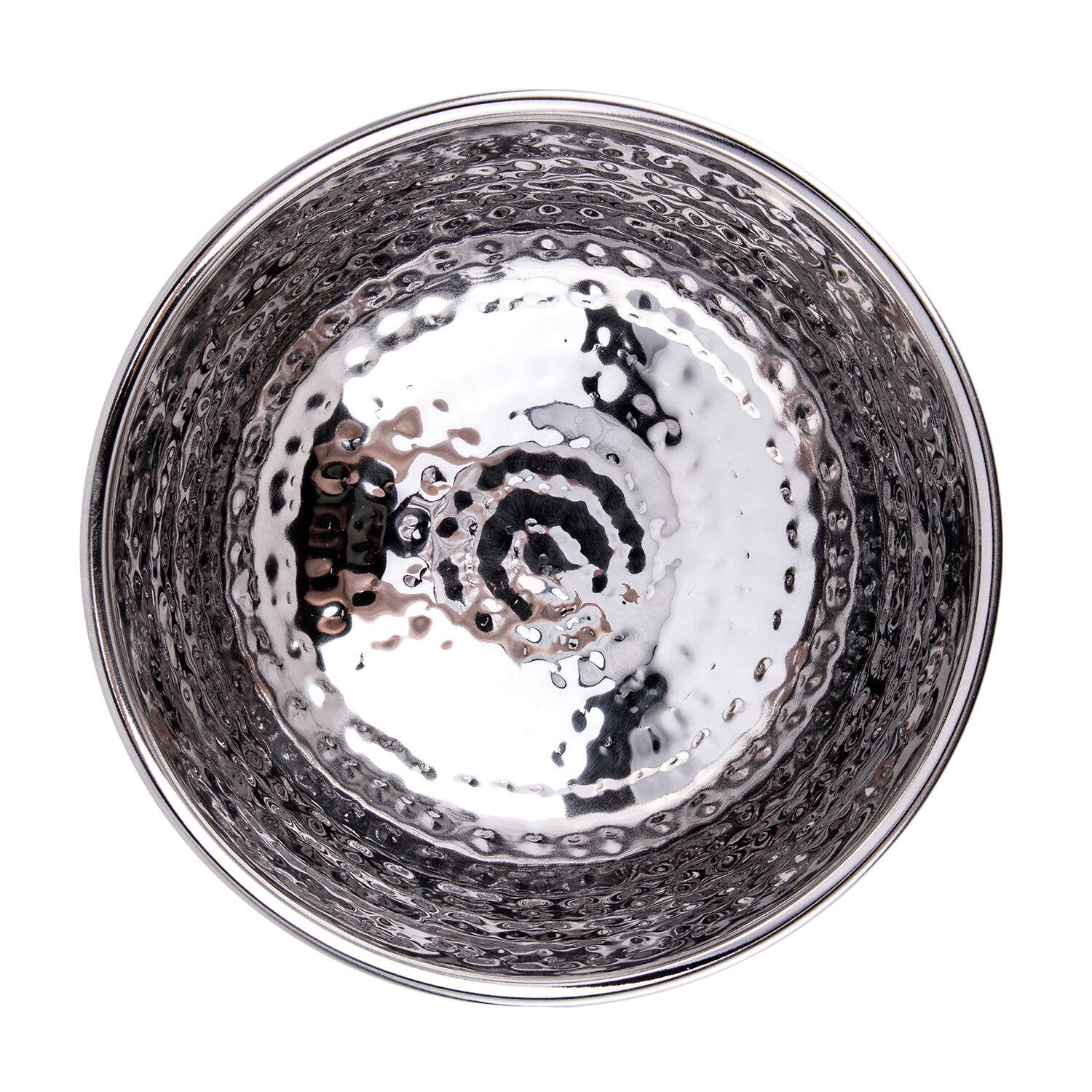 STP - Vente Bol de service - Bol martelé en acier inoxydable argenté2