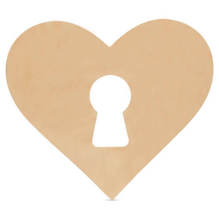 Wood Heart with Keyhole Cutout for wholesale by Woodpeckers Crafts