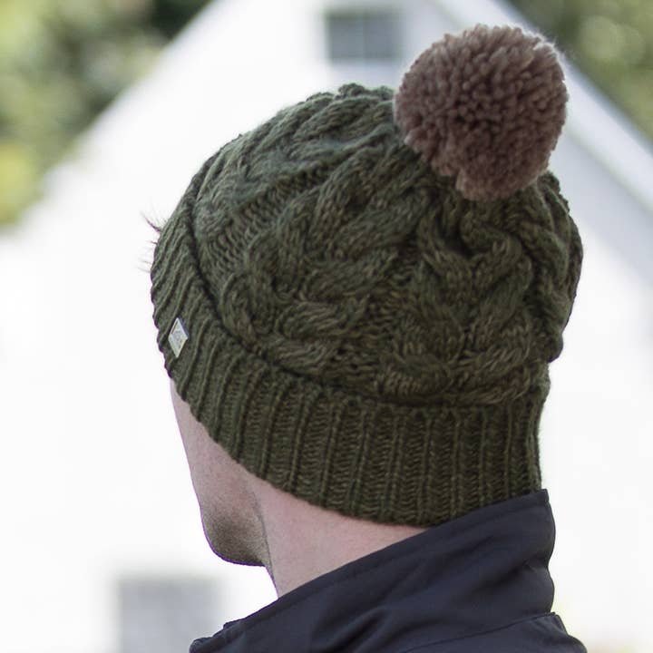 Dark Green Bobble Hat for wholesale by James Trading Group INC