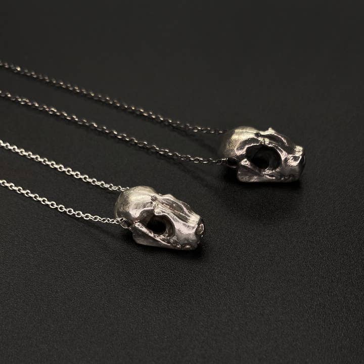 Sterling Silver Bat Skull Charm Necklace for wholesale by Miyu Decay