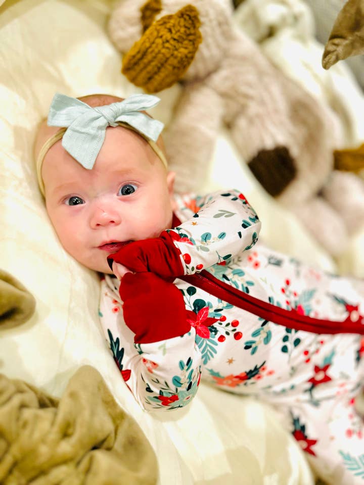 Southern Refinery - Wholesale Sleepsuit - Baby - christmas floral, girls clothing, girls pajamasÂ