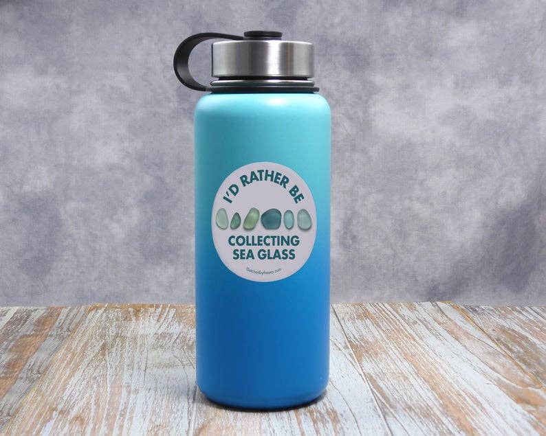 Beachcombing / Etched by the Sea – Adesivo por atacado – Eu prefiro estar coletando adesivo de vidro marinho Aqua3