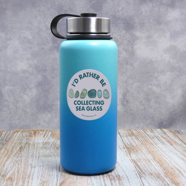 Beachcombing / Etched by the Sea – Adesivo por atacado – Eu prefiro estar coletando adesivo de vidro marinho Aqua3