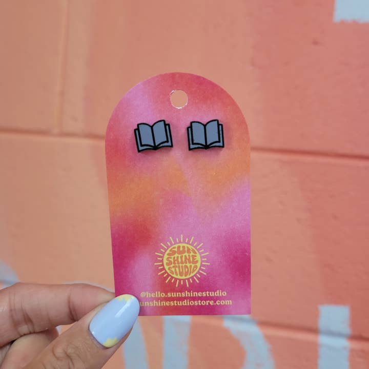 Sunshine Studio - Wholesale Stud/Post Earrings - Open Book Tiny Stud Earrings10