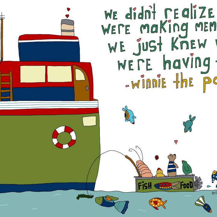 Wenskaart Winnie the Pooh quote voor wholesale door Elle Bee Art Studio