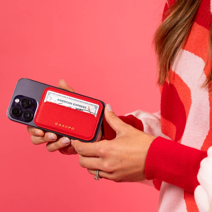 Portafoglio in pelle Mag Safe con RFID - rosso per la vendita all'ingrosso da parte di CASUPO