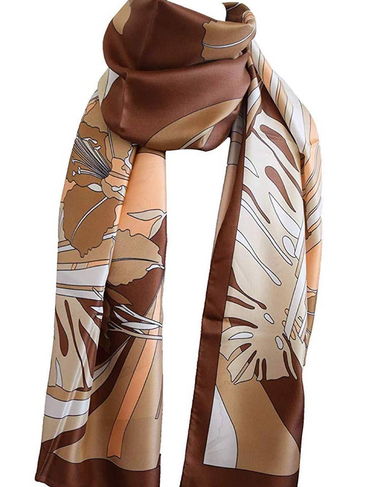 100% Silk Stole Dis 57523 Var Moro, Ecrù for wholesale by tessago