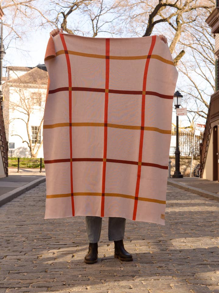 Grid Knit Blanket for wholesale by Hannah Via Art