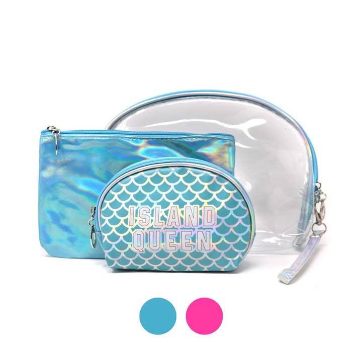 Selini New York - Wholesale Makeup/Cosmetic Bag - 3 Pc Island Queen Cosmetic Bag Set-LNCTB1781