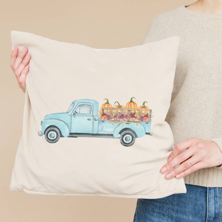 Taie d'oreiller camion citrouille bleue pour la vente par Go Charlotte