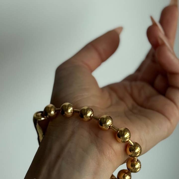 WILYMI Jewelry Co - Wholesale Charm/Dangle Bracelet - Coral & 18k Gold Plated + SS Sphere Sculptural Bracelet6