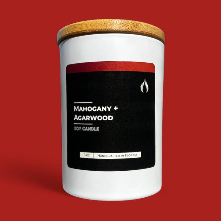 Vela de Soja em Mogno + Agarwood por atacado de Florida Candle Co