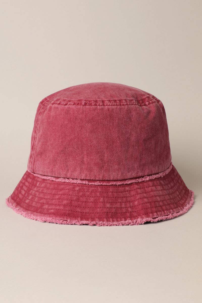 Fashion City – wholesale Bucket Hat - Dam – Sliten duk bomull denim hink hatt2