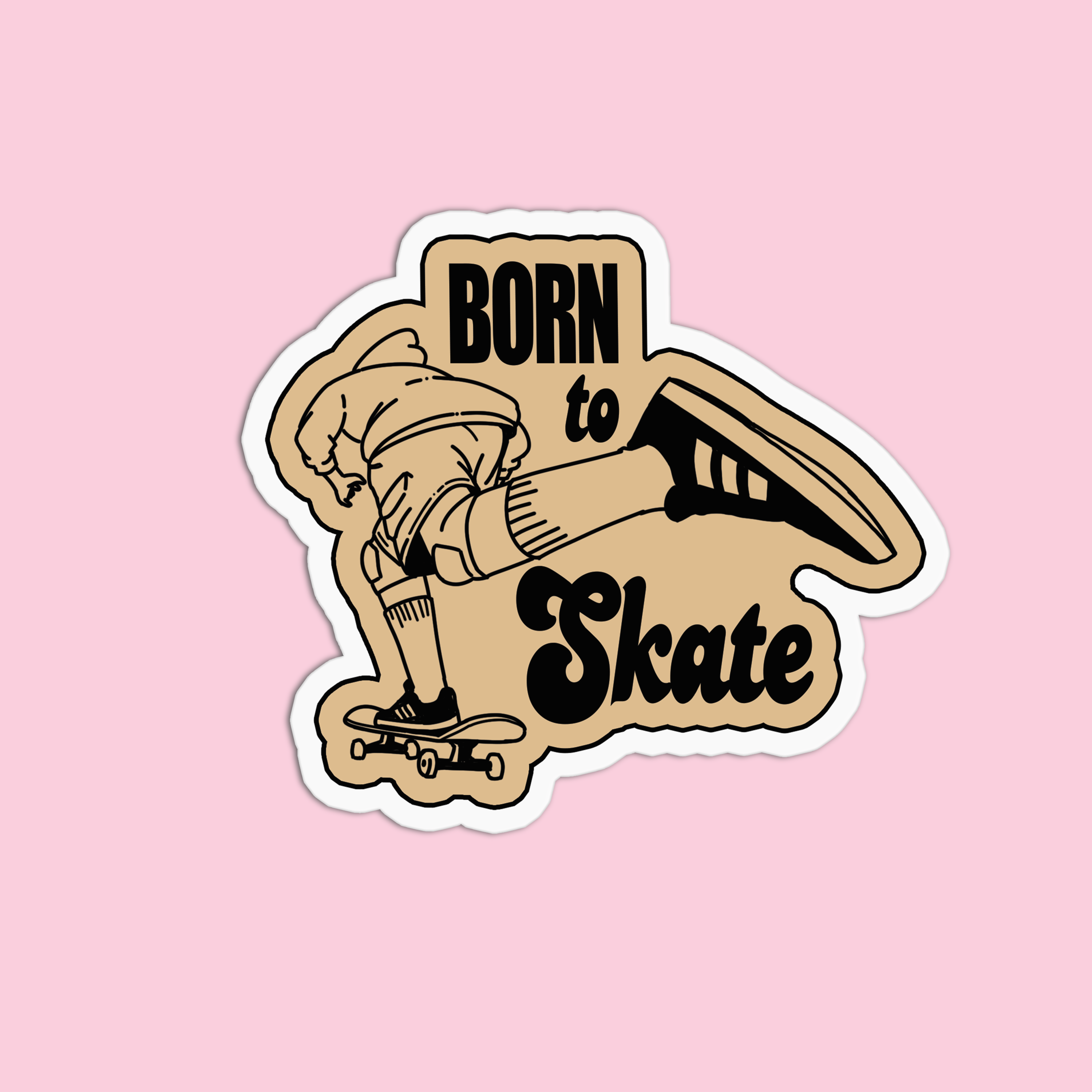 Girls Printing House - Wholesale Sticker - Skateboard Born To Skate Textured Vinyl Waterproof Sticker1