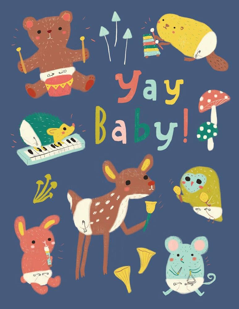 Honeyberry Studios - Wholesale Baby Card - Woodland Baby Shower Greeting Card1