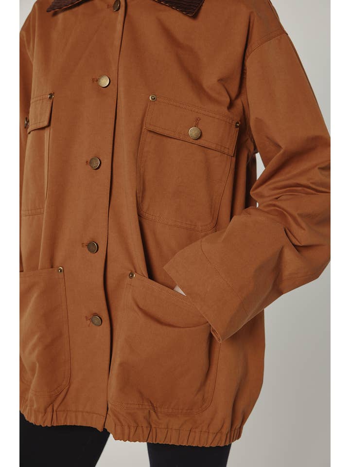 Brown Cotton worker jacket for wholesale on Faire7