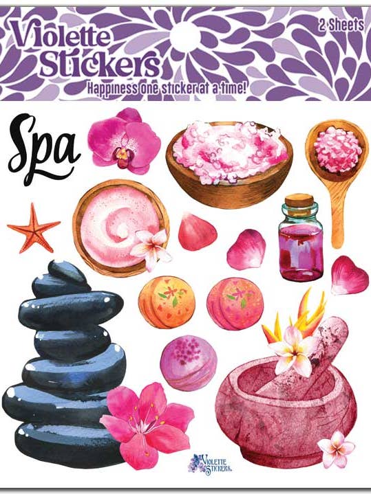 Spa Day Celebration Sticker Set for wholesale by Violette Stickers