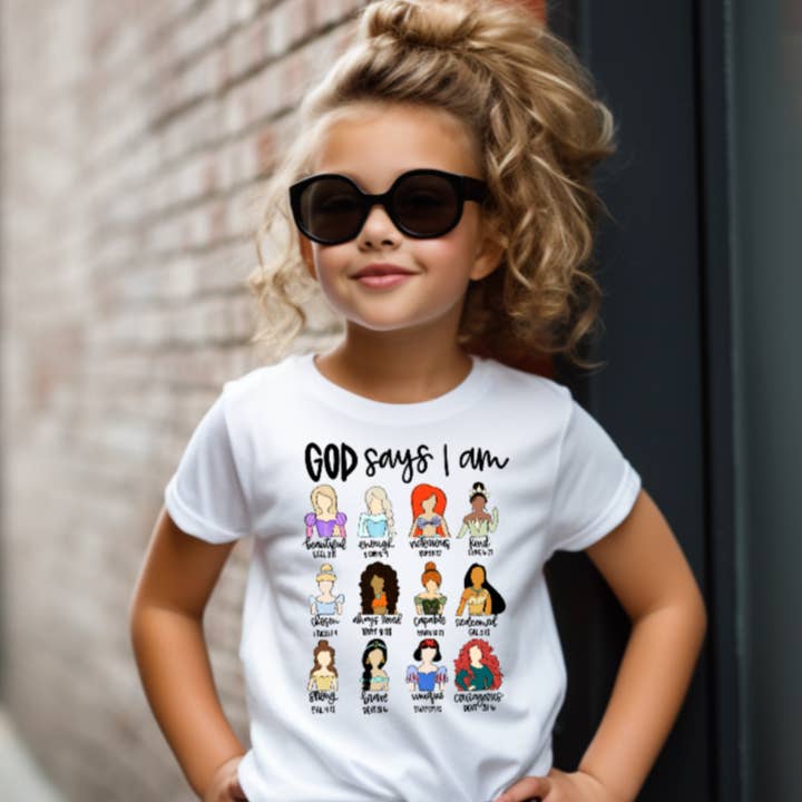Maglietta da bambina God Says I am/12 Princess per la vendita all'ingrosso da parte di AvaryMaeInspirations