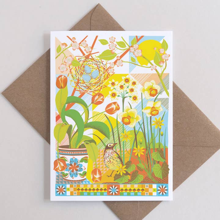 April | Alledaagse wenskaart | Lente, bloemig voor wholesale door Printer Johnson Ltd