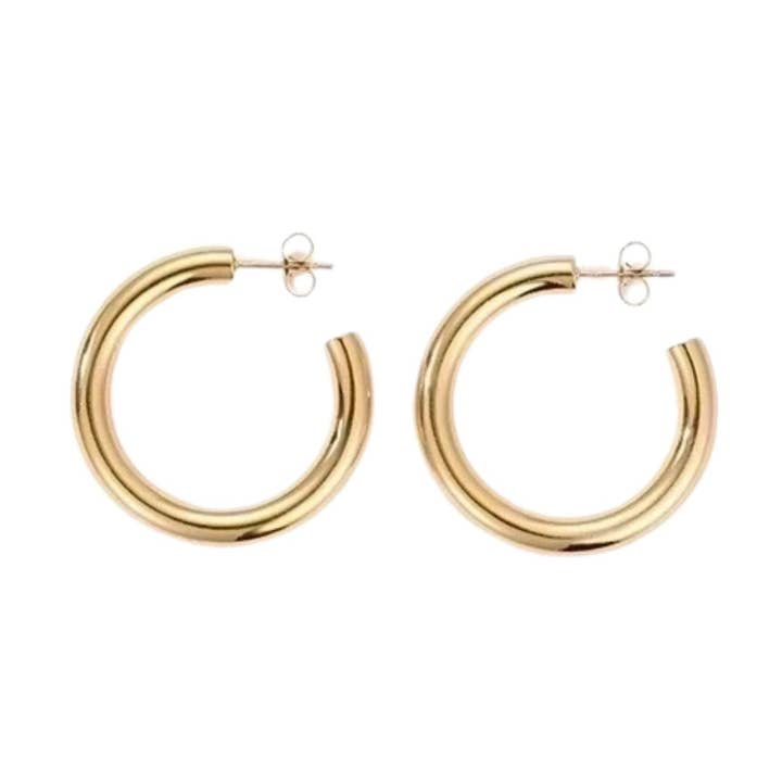 Goldene Creolen - 25MM für den Großhandel von OliviaBlair Designs