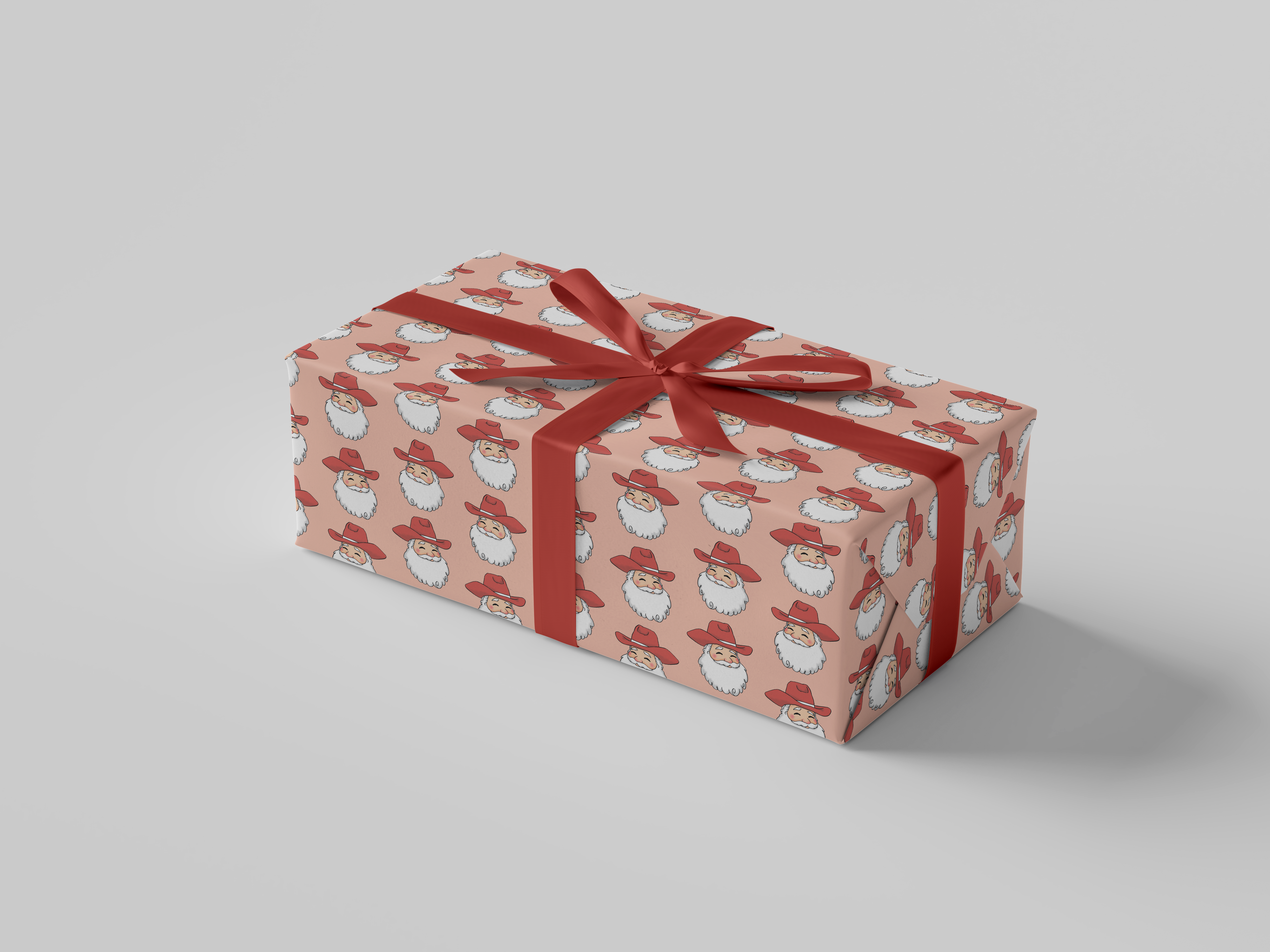 Deck & Adorn - Wholesale Wrapping Paper Roll - Cowboy Santa Wrapping Paper | 3 Sheets, 20" x 29"1