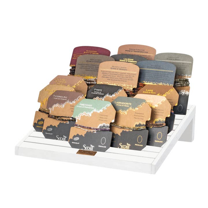 White Card Display for wholesale by Scout Curated Wears