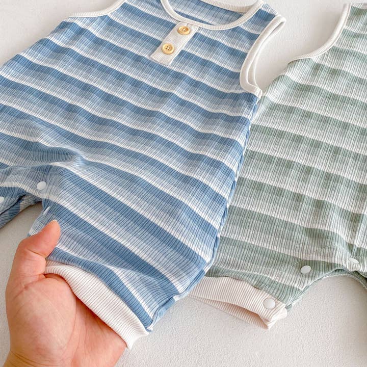 MyKids-USA® - Wholesale Jumpsuit - Baby - Summer Arrival Baby Unisex Casual Striped Sleeveless Rompers3