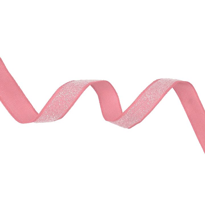 LA Ribbons Wholesale - Wholesale Ribbon – Gift wrapping - 5/8" Wired Edge Corsage Ribbon | Pink Glitter | 25 Yard Roll
3
